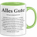 Büroarbeit Kollege Abschied Tasse Geschenk Lustige Geschenkidee Spruch Alles Gute Grün Trendation