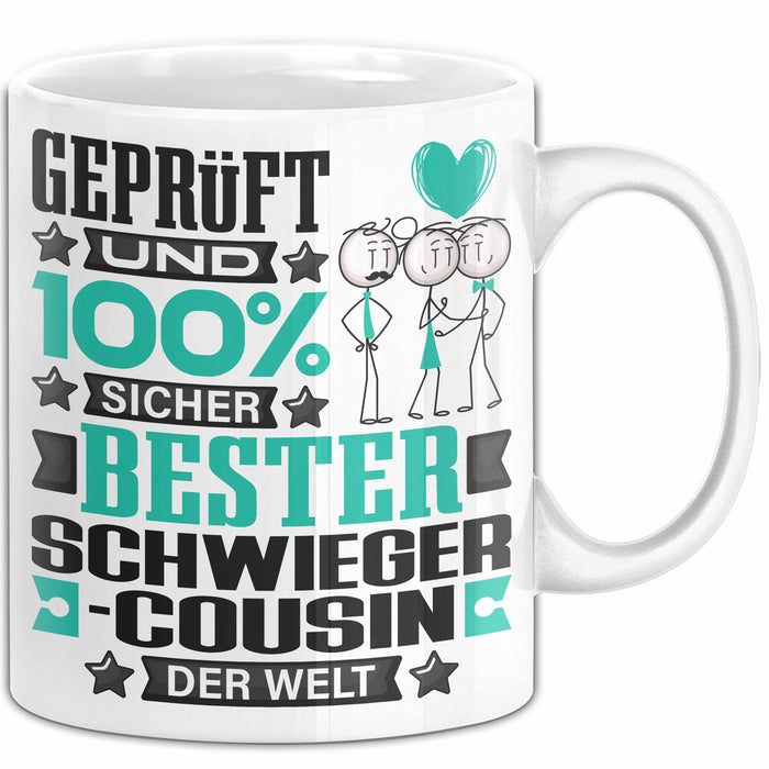 Schwiegercousin Geschenk Lustiger Spruch für Schwiegercousin Geschenkidee Bester Schwiegercousin Der Welt Weiß Trendation