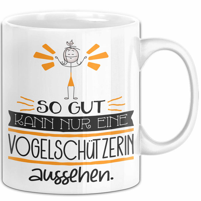 Vogelschützerin Geschenk Tasse So Gut Kann Nur Eine Vogelschützerin Aussehen Geschenkidee Geburtstag Weihnachten Lustig Weiß Trendation