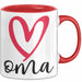 Oma Herz Tasse Geschenk Muttertag Liebevolle Spruchidee Rot Trendation