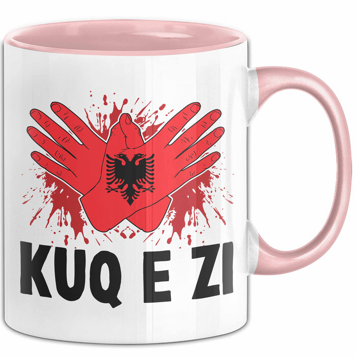 Albanische Flagge Shqip Shqiponja Albanischer Adler Albanien Tasse Geschenkidee Rosa Trendation