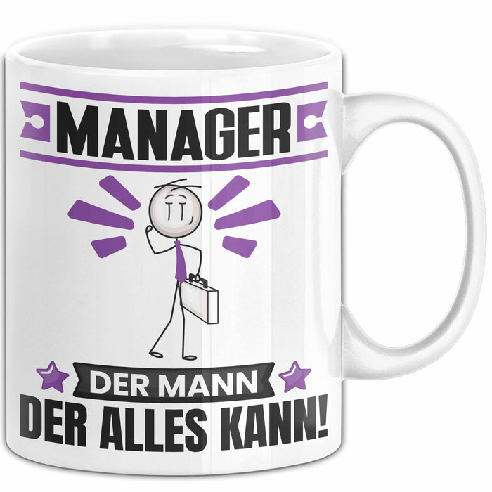 Manager Tasse Geschenk für Manager Der Mann Der Alles Kann Geschenkidee zum Geburtstag Weiß Trendation