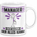 Manager Tasse Geschenk für Manager Der Mann Der Alles Kann Geschenkidee zum Geburtstag Weiß Trendation