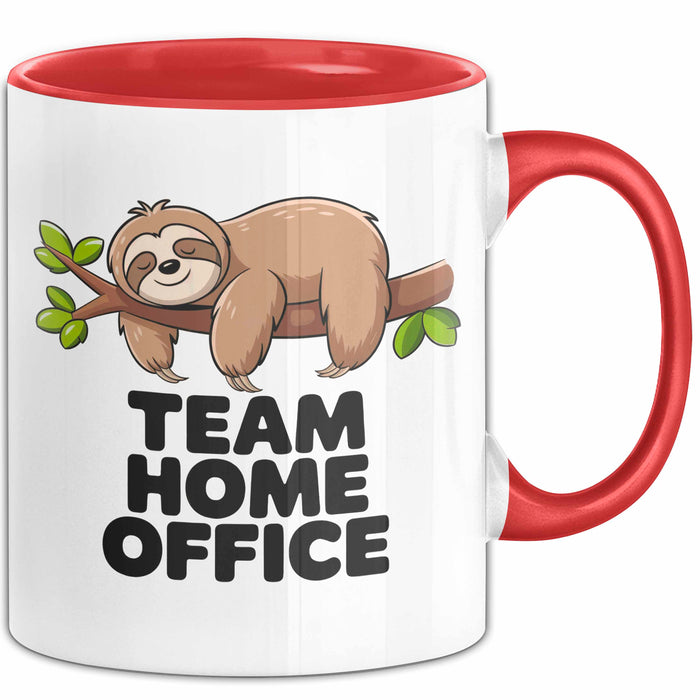 Bürokollege Faultier Tasse Geschenk Lustige Geschenkidee Team Home Office Rot Trendation