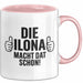 Ilona Tasse Geschenk Die Ilona Macht Dat Schon Geschenkidee Becher mit Name Rosa Trendation