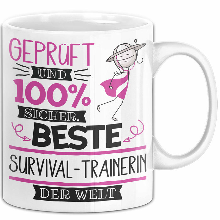 Survival-Trainerin Geschenk Becher Tasse Gott Schuf Alle Menschen Gleich Nur Die Besten Durfeten Survival-Trainerin Werden Geschenkidee Lustig Weiß Trendation