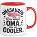 Oma Großmutter Tasse Becher Geschenk Lustige Geschenkidee Spruch Omasaurus Dinosaur Rot Trendation