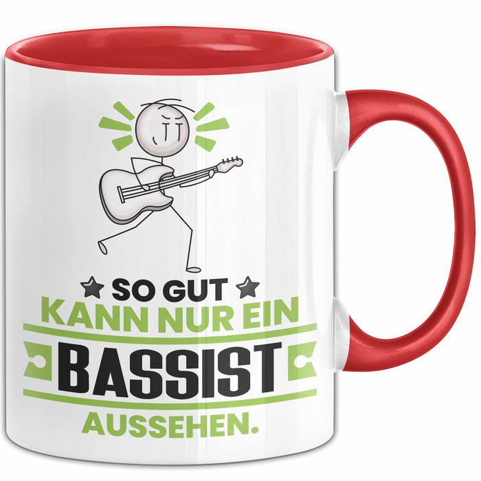 Bassist Geschenk Tasse So Gut Kann Nur Ein Bassist Aussehen Geschenkidee Kaffee-Becher Rot Trendation