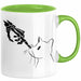 Katzen-Besitzerin Geschenk Tasse Kaffee-Becher Katzen Skelett Tattoo Frauen Kaffee-Becher Grün Trendation