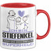 Stiefenkel Geschenk Tasse Ich Bin Stiefenkel Aber Sag Doch Einfach Superheld Lustige Geschenkdiee für Stiefenkel Kaffee-Becher Rot Trendation