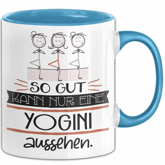 Yogini Geschenk Tasse So Gut Kann Nur Eine Yogini Aussehen Geschenkidee Geburtstag Weihnachten Lustig Blau Trendation