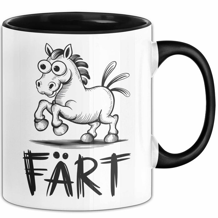 Pferde Tierliebhaber Tasse Geschenk Lustige Geschenkidee Spruch Färt Schwarz Trendation
