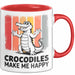 Krokodil Tier Tasse Geschenk Lustige Geschenkidee Spruch Krokodile Machen Mich Glücklich Rot Trendation