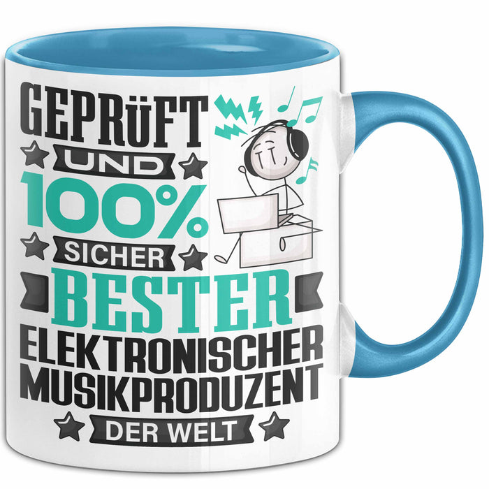ElektronischerMusikproduzent Geschenk Lustiger Spruch für ElektronischerMusikproduzent Geschenkidee Bester ElektronischerMusikproduzent Der Welt Blau Trendation