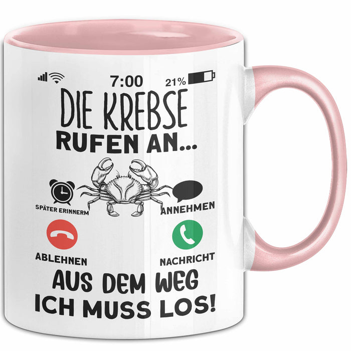 Krebse Liebhaber Tasse Geschenk Die Krebse Rufen An Geschenkidee Becher Rosa Trendation