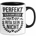 Rita Tasse Geschenk Perfekt Sein Kann Jeder Geschenkidee Geburtstag Schwarz Trendation