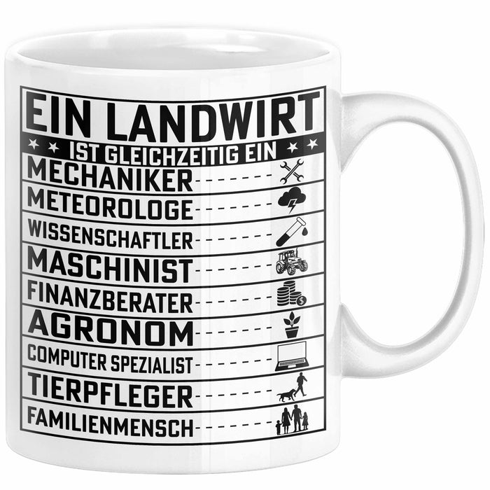 Landwirt Geschenk Tasse Lustiger Spruch Geschenkidee Ein Landwirt Ist Gleichzeitig Ein Weiß Trendation