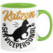 Katzen Geschenk Tasse Katzen-Besitzerin Kaffeebecher Katzen Servicepersonal Geschenkidee Grün Trendation