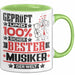 Musiker Geschenk Lustiger Spruch für Musiker Geschenkidee Bester Musiker Der Welt Grün Trendation