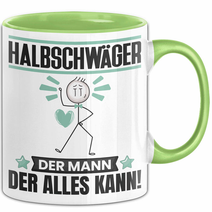 Halbschwäger Tasse Geschenk für Halbschwäger Der Mann Der Alles Kann Geschenkidee zum Geburtstag Grün Trendation