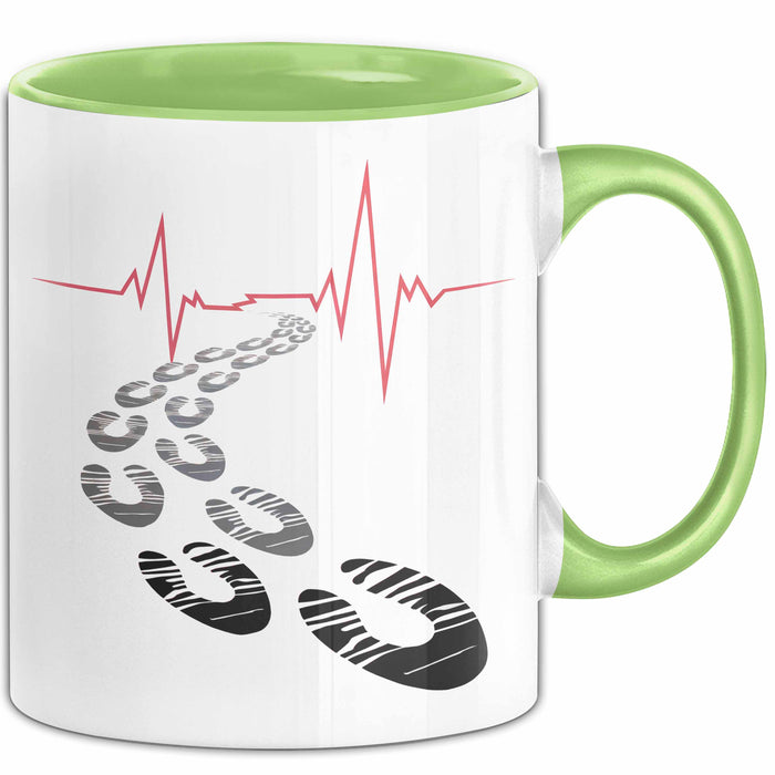 Läufer Tasse Geschenkidee für Marathonliebhaber Grün Trendation