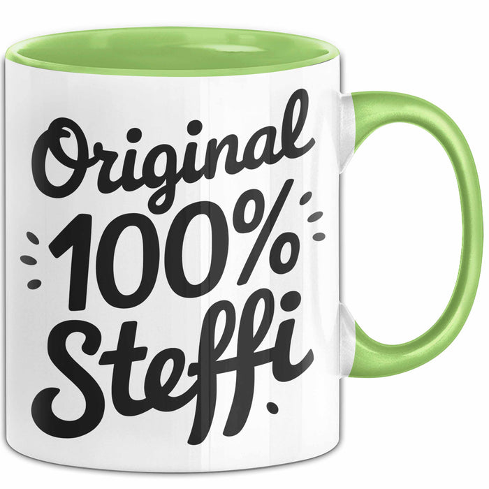 Steffi Tasse Geschenk Original 100% Steffi Geschenkidee Geburtstag Grün Trendation