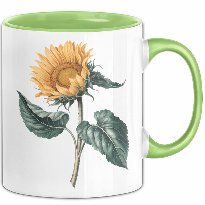 Sonnenblume Pflanze Tasse Geschenk Lustige Geschenkidee Grün Trendation