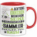 Sammler Geschenk Tasse Lustiger Spruch Erheben Sie Sich Der Sammler Betritt den Raum Rot Trendation
