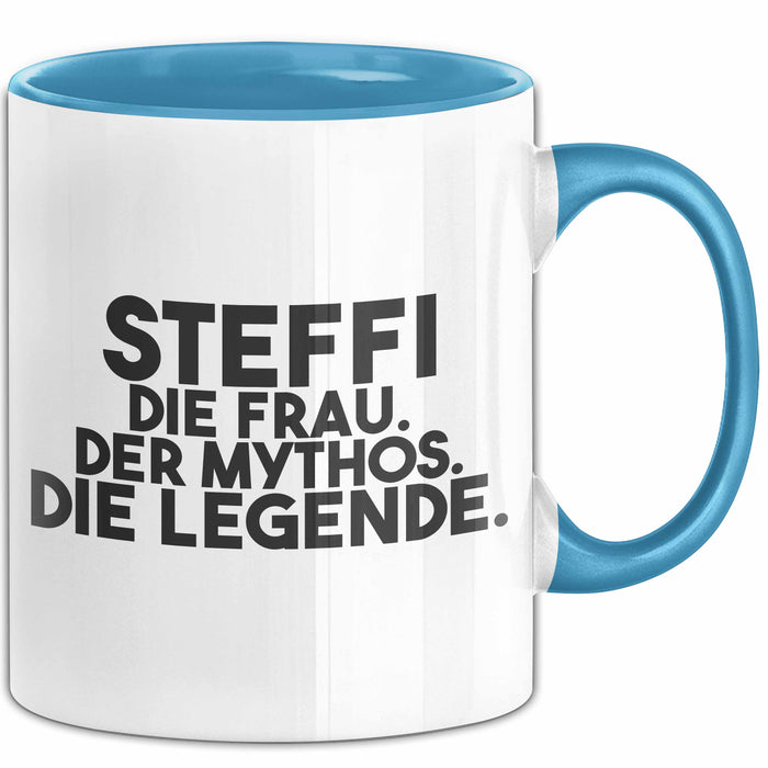 Steffi Tasse Steffi – Die Frau. Der Mythos. Die Legende. Geschenk Blau Trendation