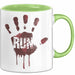Horror Fan Tasse Run Geschenkidee für Gruselfilm Fans Grün Trendation