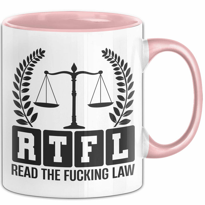 Richter Tasse Geschenk Rtfl Read The Fuc*** Law Jurist Geschenkidee Becher Rosa Trendation