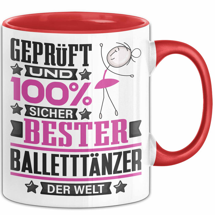 Balletttänzer Geschenk Lustiger Spruch für Balletttänzer Geschenkidee Bester Balletttänzer Der Welt Rot Trendation