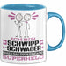 Schwippschwager Geschenk Tasse Ich Bin Schwippschwager Aber Sag Doch Einfach Superheld Lustige Geschenkdiee für Schwippschwager Kaffee-Becher Blau Trendation