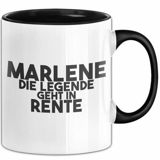 Marlene Tasse Marlene – Die Legende Geht In Rente Geschenk Schwarz Trendation