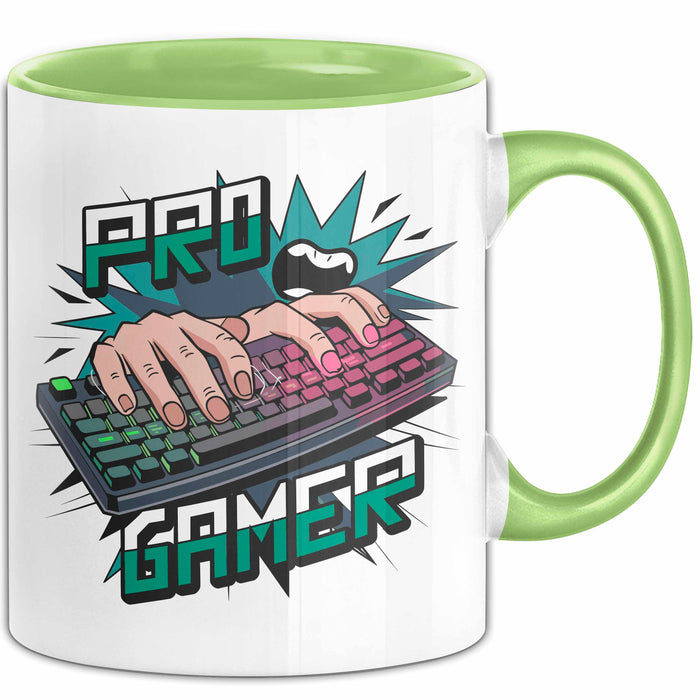 Pro Gamer Tasse Geschenkidee für Gaming Süchtige Grün Trendation
