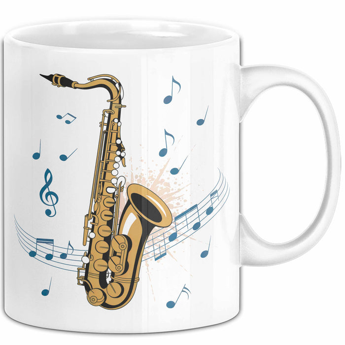 Saxophonspieler Tasse Geschenk Lustige Geschenkidee Spruch Weiß Trendation
