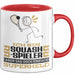 Squash-Spieler Geschenk Tasse Ich Bin Squash-Spieler Aber Sag Doch Einfach Superheld Lustige Geschenkdiee für Squash-Spieler Kaffee-Becher Rot Trendation