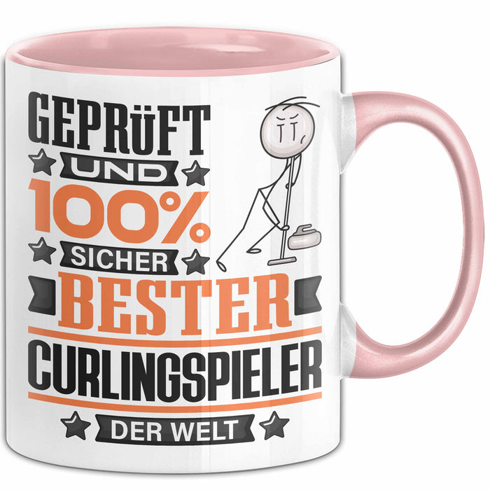 Curlingspieler Geschenk Lustiger Spruch für Curlingspieler Geschenkidee Bester Curlingspieler Der Welt Rosa Trendation