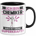 Chemiker Tasse Geschenk für Chemiker Geburtstag Lustiger Spruch Kaffee-Becher Was Ist Deine Superkraft Schwarz Trendation