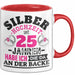 Silberhochzeit Tasse Geschenk Seit 25 Jahren Lustiger Spruch Humorvoll Rot Trendation
