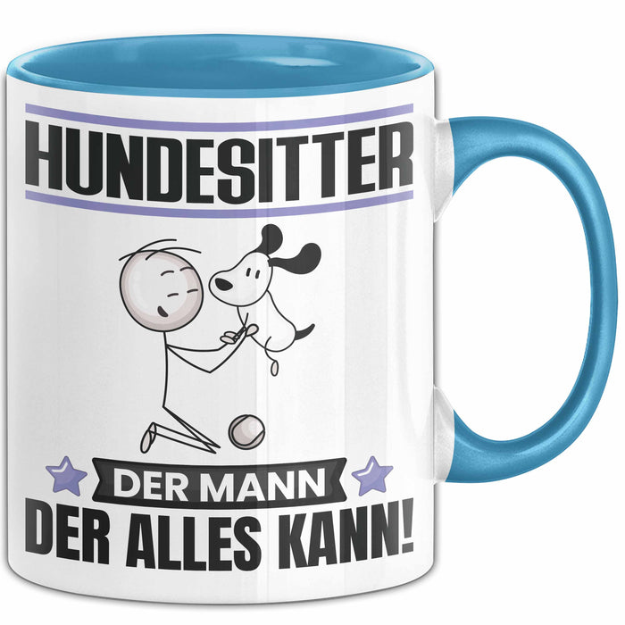 Hundesitter Tasse Geschenk für Hundesitter Der Mann Der Alles Kann Geschenkidee zum Geburtstag Blau Trendation