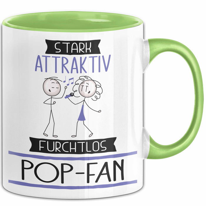 Pop-Fan Tasse Geschenk Becher Stark Attraktiv Furchtlos Pop-Fan Lustige Geschenkidee Grün Trendation