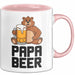 Papa Vatertag Tasse Becher Geschenk Lustige Geschenkidee Spruch Papa Bierbär Rosa Trendation