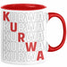 Kurwa Tasse Polen Polska Kaffee-Becher Rot Trendation
