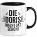 Doris Tasse Geschenk Die Doris Macht Dat Schon Geschenkidee Becher mit Name Schwarz Trendation