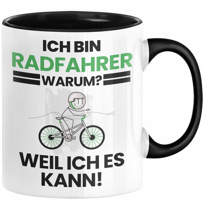 Radfahrer Geschenk Tasse Lustiger Spruch Ich Bin Radfahrer Warum Weil Ich Es Kann Geschenkidee Bester Radfahrer Geburtstag Kaffee-Becher Trendation