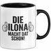 Ilona Tasse Geschenk Die Ilona Macht Dat Schon Geschenkidee Becher mit Name Schwarz Trendation