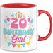 20. Geburtstag Tasse Frauen Mädchen Geschenkidee Lustig 20 Birthday Girl Lustiger Spruch Rot Trendation