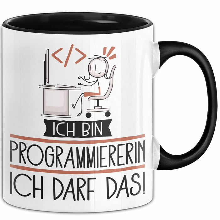 Geschenk für Programmiererin Tasse Lustige Geschenkidee Geburtstag Ich Bin Programmiererin Ich Darf Das Trendation