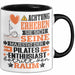Pilates-Enthusiast Geschenk Tasse Lustiger Spruch Erheben Sie Sich Der Pilates-Enthusiast Betritt den Raum Schwarz Trendation